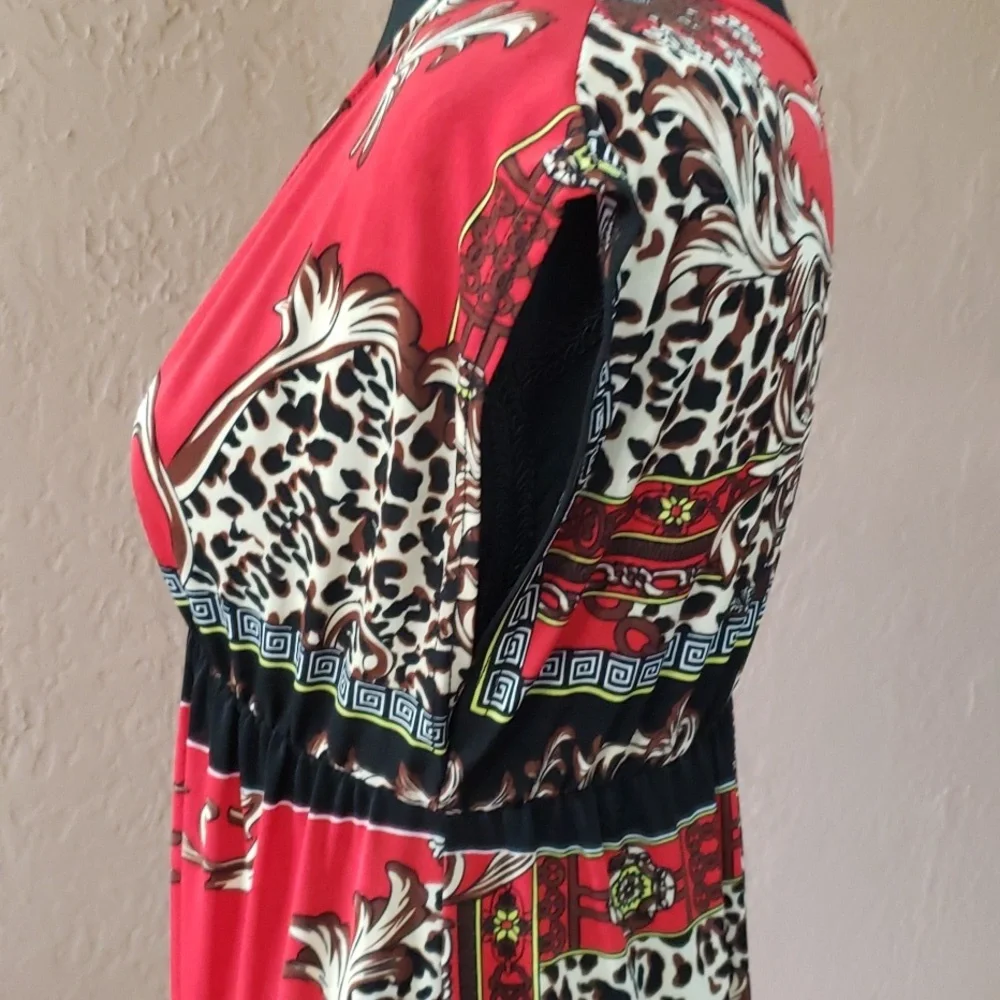 NYC Dress Medium Black, Red, Brown Print - Picture 3 of 5